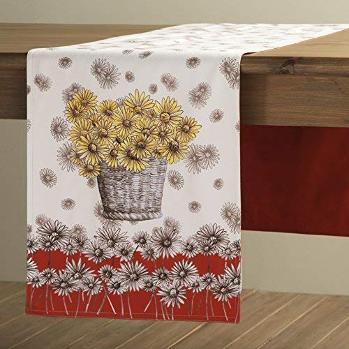 Maison d' Hermine Tablerunner 100% Cotton 14.50Inch x 108Inch Decorative Table Runner Table Runners for Gifts, Dining, Holidays, Buffet, Bagatelle (Double Layer) - Thanksgiving/Christmas