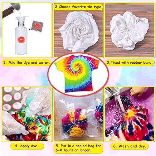 PATIFEED Tie Dye Kit, 35 Colors Fabric Tyedyedye Kit, Non-Toxic Tye Dye Kit for Kids, Adults, Large Groups, Handmade Party