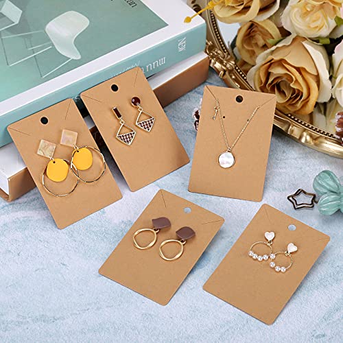 ovsor 500 Pcs Earring Cards - holder Cards with 500 Pcs Bags, Display Cards for Earrings Necklace Display and Jewelry Packaging