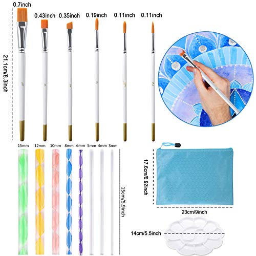 Mandala Dotting Tools,Augshy 58PCS Dot Painting Tools Set Rock Painting Supplies with a Blue Zipper Waterproof Storage Bag for Painting Rocks