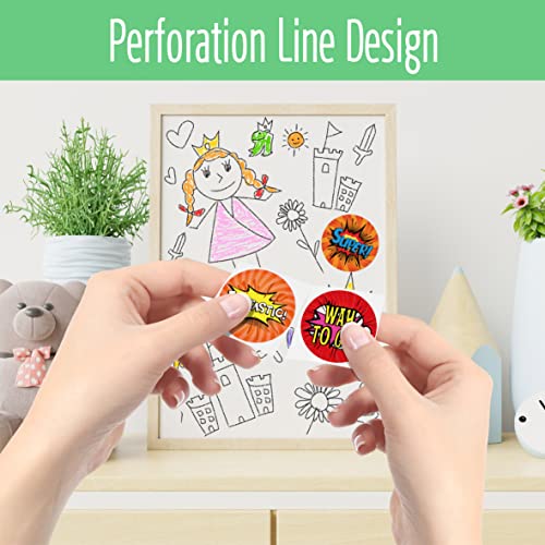 1000PCS Superhero Incentive Stickers, 12 Unique Designs per Roll, Classwork Award Stickers for Teacher Motivational Classroom Reward Gifts Encourage Kids to Do Chores Go to The Toilet (1 Inch Each)