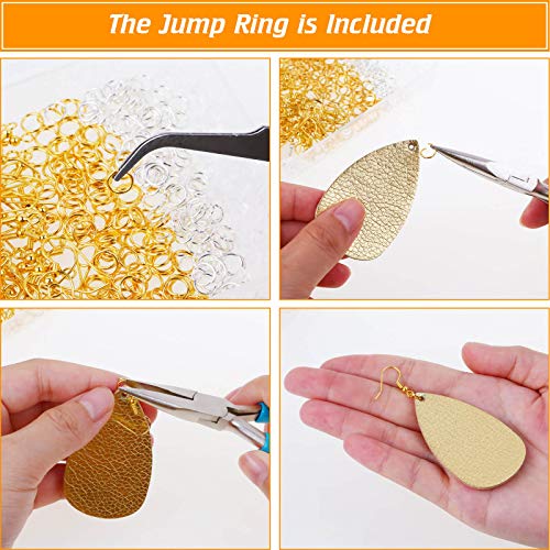 Hypoallergenic Earring Hooks, Thrilez 600Pcs Earring Making Kit with Jump Rings and Clear Rubber Earring Backs for DIY Jewelry Making (Silver and Gold)