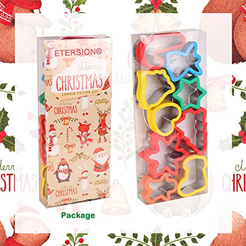 ETERSION Chrismtas Cookie Cutters 2" to 3.5" Cookie Cutters 9 Pieces Cookie Cutters Christmas Shapes
