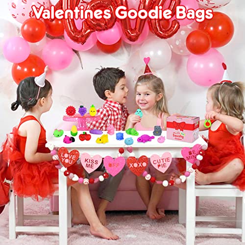 Yunaking 130PCS Squishies Mochi Squishy Toy, Kawaii Animal Squishies Party Favors for Kids Stress Relief Toys Valentines Day Gifts for Kids Easter Egg Fillers Gift Christmas Stocking Stuffers(Random)