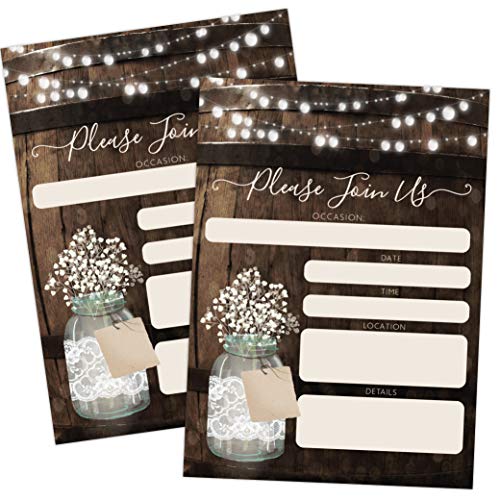 Rustic Country Wood Barrel Invitations, Elegant invites for Wedding Rehearsal Dinner, Bridal Shower, Engagement, Birthday, Bachelorette Party, Baby Shower, Reception, Anniversary, Housewarming