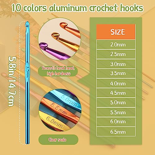 IMZAY 54 Pcs Crochet Needles Set, Crochet Hooks Kit with Storage Case, Ergonomic Knitting Needles Blunt Needles Stitch Marker DIY Hand Knitting Craft Art Tools for Beginners-Pink