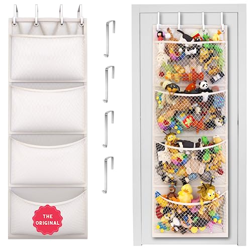The Original Stuffed Animal Storage (Patent Pending) - Over Door Organizer for Stuffies, Baby Ideas Holder, Toy Plush Storage/Hammock Hanging Storage Net Big Girls Toddler Large Bag Animals