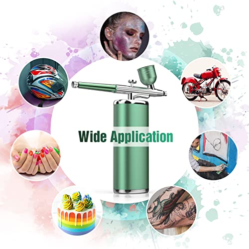 Airbrush Kit for Paint Nails - Cordless Airbrush Kit with Compressor Portable Nail Airbrush Machine 0.3mm Nozzle Rechargeable Air Brush Kit for Model Painting Makeup Barber Tattoo Food Cake Decor