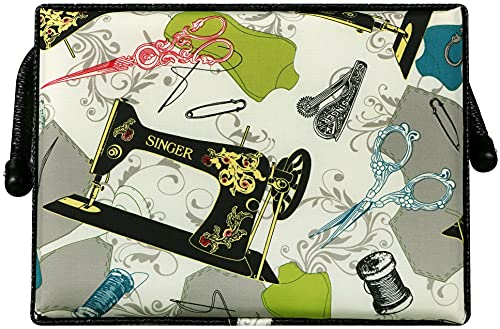 SINGER 07281 Vintage Sewing Basket with Sewing Kit Accessories