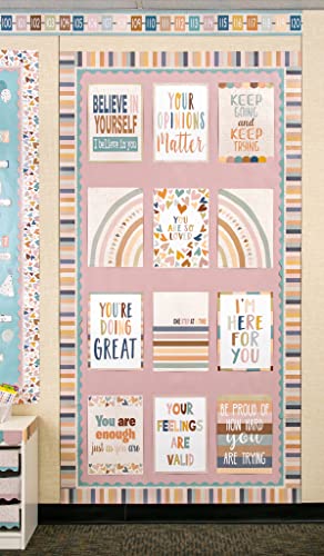 Teacher Created Resources Everyone is Welcome Stripes Straight Rolled Border Trim (TCR8909)