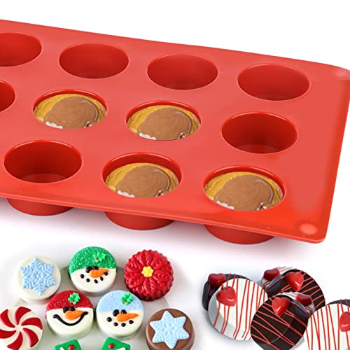 Palksky Small Round Cylinder Silicone Mold for Chocolate Candy, Fat Bombs Keto Snacks,Hard Candy, Pralines Gummy, Ganache, Ice Cubes,Jelly Mold (3 Pcs)