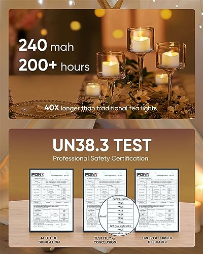 Homemory 12Pcs Flickering Flameless Candle Battery Operated, 200+Hours Fake Electric LED Candles Tea Lights for Votive, Centerpiece Table Decorations