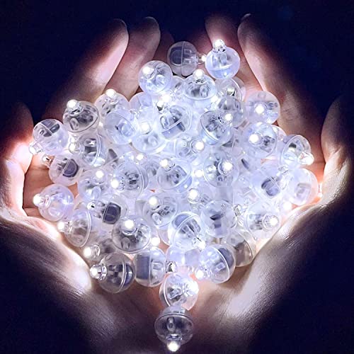 HAUSPROFI LED Balloon Lights, 100pcs LED Mini Round Ball Balloon Light Waterproof LED Mini Party Light Miniature Light Bulbs for Lantern Balloons Lights Birthdays Party Wedding Decoration-Cool White