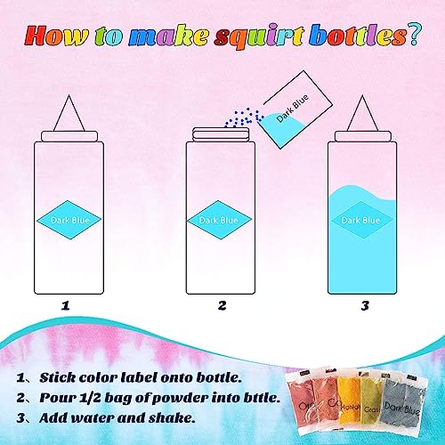 DIY Tie Dye Kits, Emooqi 15 Colours Vibrant Tie Dye Kits with Rubber Bands Gloves Sealed Bag Apron and Table Covers for Arts and Crafts Fabric Textile Party DIY Handmade Project