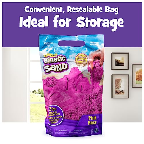 Kinetic Sand, 2lb. Pink Play Sand, Moldable Sensory Toys for Kids, Resealable Bag, Holiday & Christmas Gifts for Kids Ages 3+