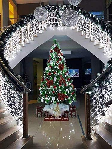 Toodour Christmas Icicle Lights Outdoor, 360 LED 29.5ft 8 Modes Fairy Icicle String Lights with 60 Drops, Led Christmas Twinkle Lights for Holiday, Party, Wedding, Eaves, Christmas Decorations (White)