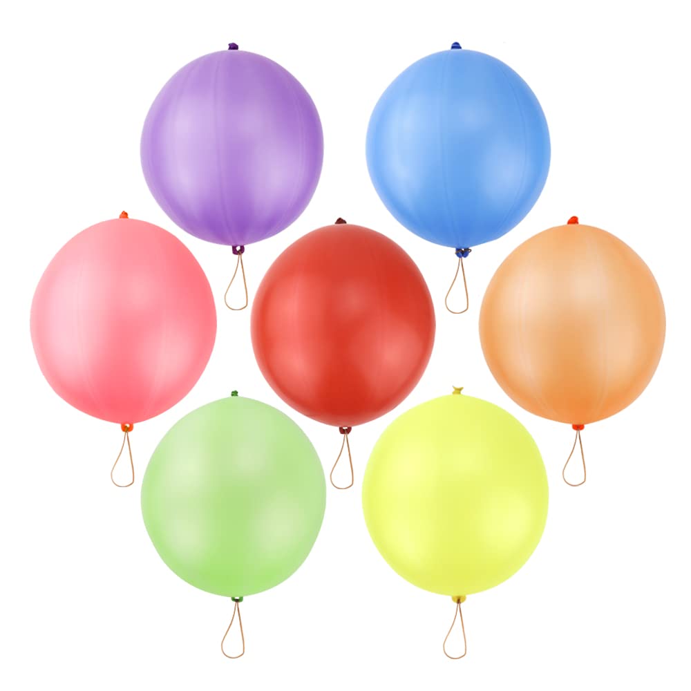 RUBFAC 36 Punch Balloons Punching Balloon Heavy Duty Party Favors For Kids, Bouncy Balls with Rubber Band Handle for Birthday Party, Goodie Bag