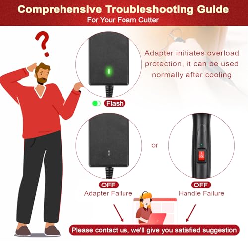 GOCHANGE 3 in 1 Foam Cutter Electric Cutting Machine Pen Tools Kit, 100-240V / 20W Styrofoam Cutting Pen with Electronic Voltage Transformer Adaptor