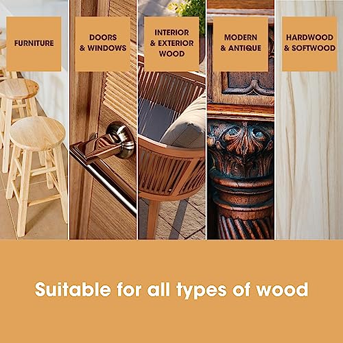 Furniture Clinic Wood Stain | Multiple Finishes | Fast Drying | Indoor and Outdoor Furniture and More | Water Based, Low Odor, Non-Toxic | Polyurethane| Teak (8.5oz / 250ml)