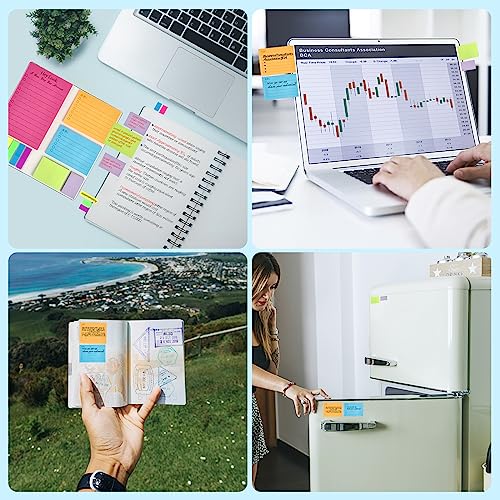 Hommie to-Do List Sticky Notes, 410 Sheets Self-Stick Note Pads, Adhesive Memo Work Assorted Daily Notepad for Planner Reminder Studying and Adhesive Memo Lined Notepad, Home Office Supplies