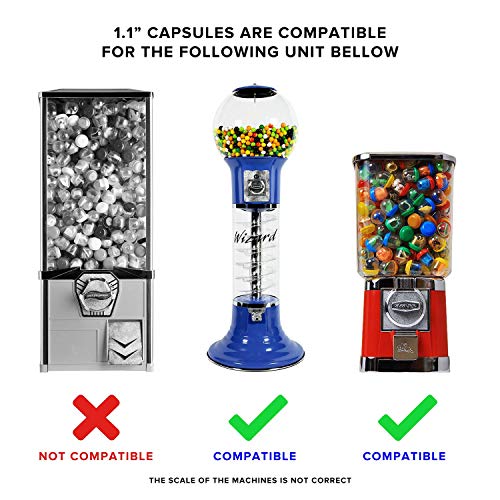 Entervending Round Capsules - 50 pcs Bulk Capsules for Gumball Machines - 1.1" Clear Containers - Surprise for Kids Party Favor Prize