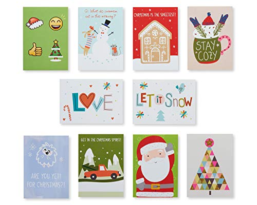 American Greetings Mini Christmas Cards for Kids Lunch Boxes, Holiday Cheer (40-Count)