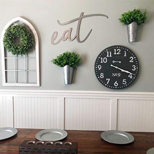 Mkono Galvanized Metal Wall Planter Farmhouse Wall Vase for Artificial Plants Flowers, Rustic Hanging Fake Flowers Holder Country Home Bedroom Living Room Decor Set of 2, Silver, Small