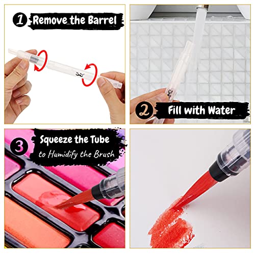 Mr. Pen- Watercolor Brush Pens, 6 pcs, Refillable Watercolor Brush Pens