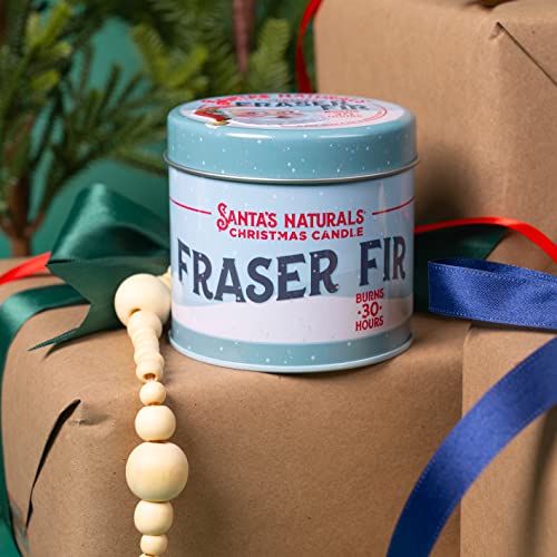 Santa's Naturals Fraser Fir Christmas Candle | Fresh Cut Christmas Tree Fragrance | Sustainably Sourced Soy and Beeswax | 30 Hour Burn Time | 9oz | 2 Pack