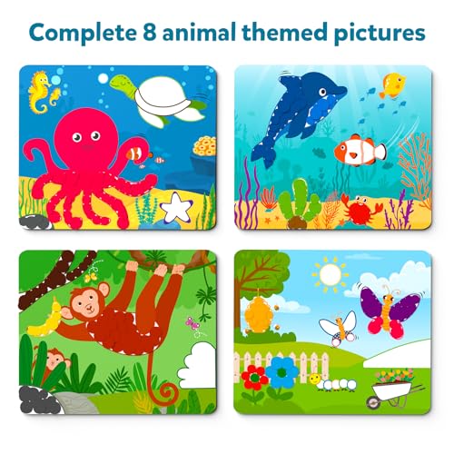 Skillmatics Art Activity - Dot It Animals, No Mess Sticker Art for Kids, Craft Kits, DIY Activity, Gifts for Boys & Girls Ages 3, 4, 5, 6, 7, Travel Toys for Toddlers