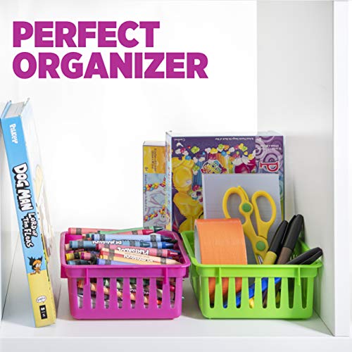 PREXTEX Classroom Storage Baskets Crayon and Pencill Container | Classroom Organization| Storage Basket, Shelf and Desk Organizer | For Classrooms, Office Desk, Small Desk, and Toy Storage