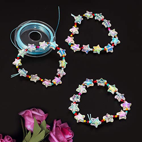 OIIKI 400 PCS Acrylic Star Shape Beads, Star Shape Charming Beads, Clear Acrylic 10mm Beads for DIY Jewelry Craft Making Necklace Bracelet Supplies (4 Pack x 100 PCS)