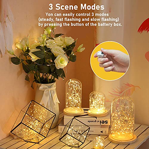 12 Pack Fairy Lights Battery Operated, 3 Speed Modes, Extra 12 Batteries for Replacement, 7Ft 20 LED Mini String Lights, Waterproof Copper Wire, Twinkle Firefly Lights for Christmas Decorations