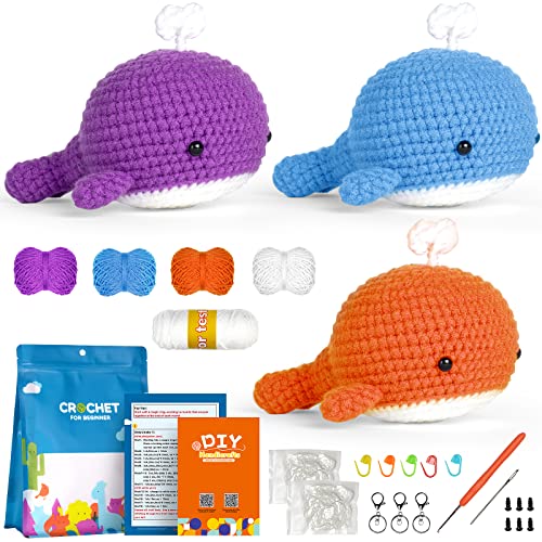 ArwySciI Crochet Kit for Beginners,DIY Craft for Adults, Kids, Great Gift for Crochet Lovers, Crochet Animal Kits with Step by Step Videos,Crochet Hook,Birthday Gift, Holiday Gift