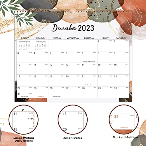 Calendar 2023-2024 - Wall Calendar 2023-2024, July 2023 to December 2024, 11.6''x 14.7'', 18 Months Calendar with Daily Blocks and Julian Dates, Perfect 2023-2024 Calendar for Easy Planning