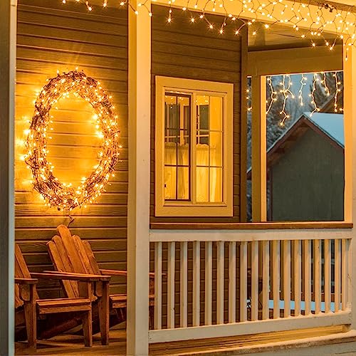 SANJICHA Extra-Long 66FT String Lights Outdoor/Indoor, 200 LED Upgraded Super Bright Christmas Lights, Waterproof 8 Modes Plug in Fairy Lights for Bedroom Party Wedding Garden (Warm White)
