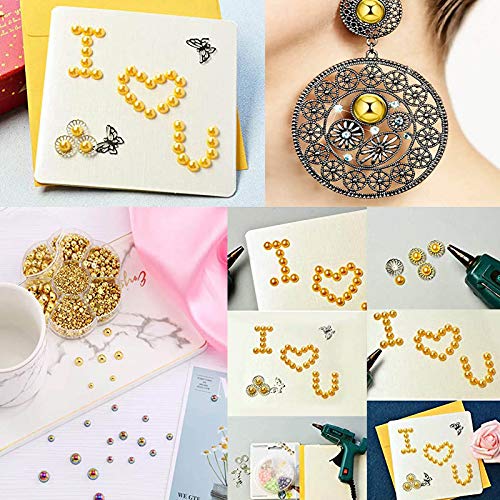 3000Pcs 1 Box Pearls Beads Round Flatback Imitation Half Loose Beads Gem Assorted Sizes 2/3/4/5/6/8/10MM for DIY Scrapbooking Crafts(Silver)