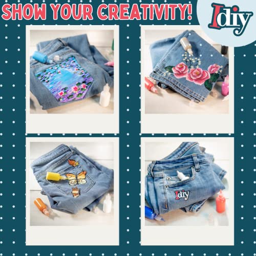 DIY Fabric Paints (8 GLITTER Colors)- 1oz bottles- Ultra Bright 3D Fabric T Shirt Clothing Soft Paint, Non-Toxic Water-Based, Washable, Permanent, Classroom, Kids Birthday Party Art Craft, Summer Camp