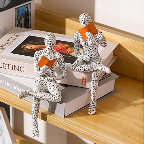 GRAPMKTG Home Decor Pulp Reading Women Thinker Statue Aesthetic Sculpture Room Decor Modern Abstract Decoration on Shelf Table Desk for Living Room Office Bedroom H
