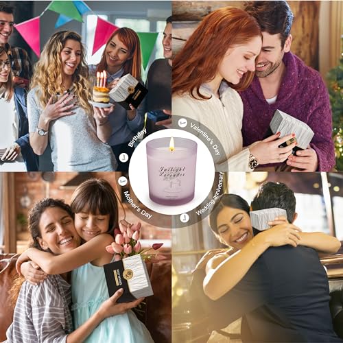BXGRH Lavender Candles for Home, Candles for Home Scented, Candles Gifts for Women, 11.3 oz Soy Candles, Up to 70 Hours Burn, Stress Relief Gifts for Women, Birthday, Mother's Day, Christmas Gift