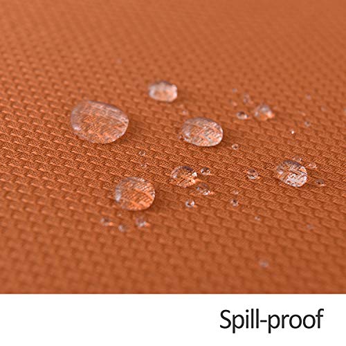 maxmill Rectangle Textured Tablecloth Waterproof Spillproof Wrinkle Free Table Cloth, Kitchen Dinning Tabletop Thanksgiving Decoration, Table Cover for Outdoor and Indoor, 52 x 70 Inch, Rust