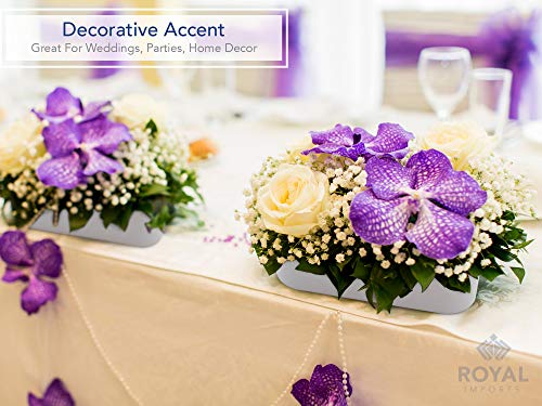 Royal Imports Flower Vase Acrylic Oval - Decorative Centerpiece for Home or Wedding - Non Breakable Plastic, 4" X12 Short Rounded - White