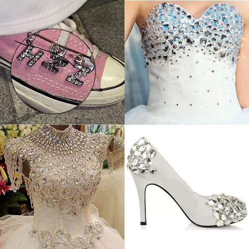 200PCS Crystal Gems AB Acrylic Flatback Sew On Diamante Rhinestones with Mixed Shapes for DIY Crafts Handicrafts Clothes Bag Shoes Decorations