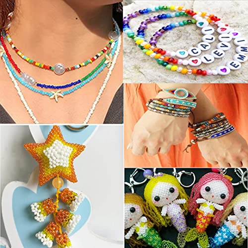 YITOHOP 8800+pcs 4mm 12/0 48 Colors Glass Seed Beads, Charms Bracelet Jewelry Making Beads Kit Gifts for Teen Girls Crafts for Girls Ages 8-12 Birthday Gifts Christmas
