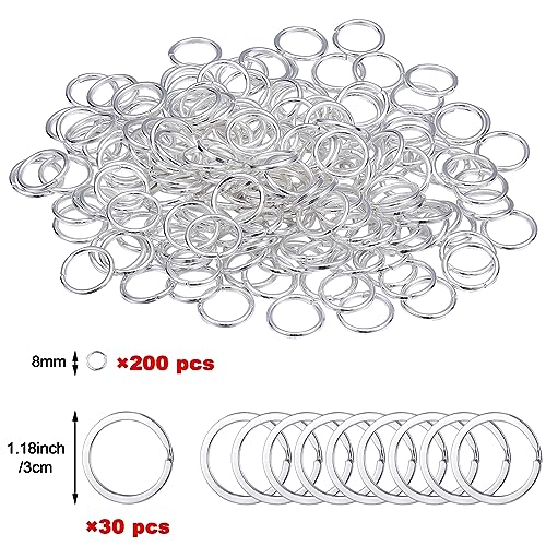 Hicarer 259 Pieces Inspirational Motivational Keychains Charms Bulk Inspirational Words Charms with Open Jump Key Rings for Various DIY Necklaces, Bracelets