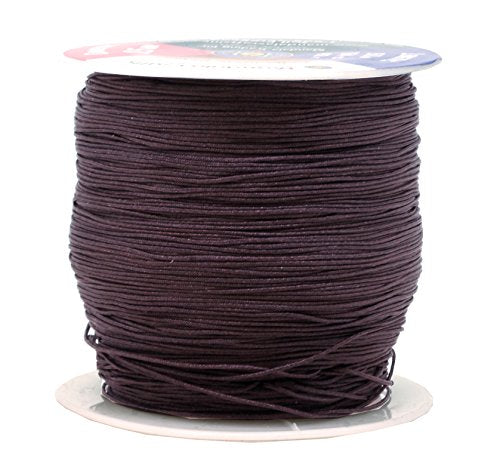Mandala Crafts Nylon Satin Cord - 0.5mm Nylon Cord for Jewelry Making Beading - 164 Yds Braided Nylon Satin String Brown Nylon String for Bracelets Rattail Trim Chinese Knot