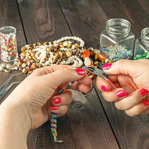 Anezus 4Pcs Jewelry Tool Set Includes Needle Nose Pliers, Round Nose Pliers, Wire Cutters and Bent Nose Pliers for Jewelry Beading Repair Making Supplies