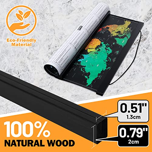 8x10 8x12 8x18 Poster Frame, Magnetic Light Wood Wooden Frame Hanger for Photo Picutre Canvas Artwork Art Print Wall Hanging (1 Pack, 8", Black)