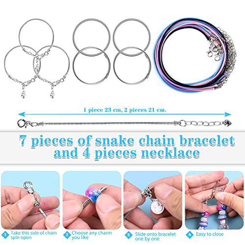 AIPRIDY Charm Bracelet Making Kit,DIY Craft for Girls, Unicorn Mermaid Crafts Gifts Set for Arts and Crafts for Girls Teens Ages 6-12 (150 Pieces)