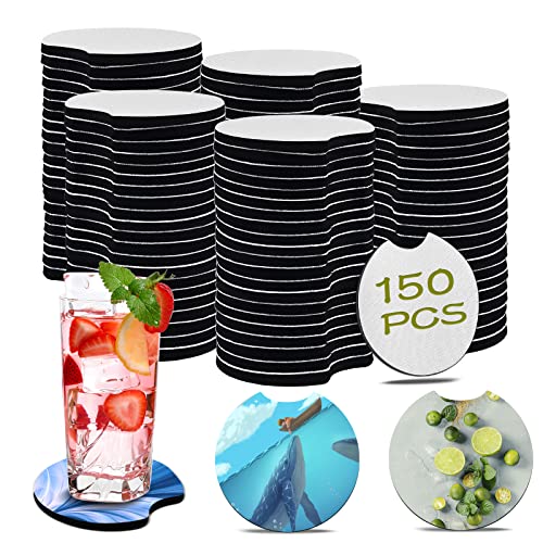 150 PCS Sublimation Blank Car Coasters, 2.75 in Circular Opening Blank Sublimation Coasters for Thermal Sublimation DIY Crafts, Car Coasters.